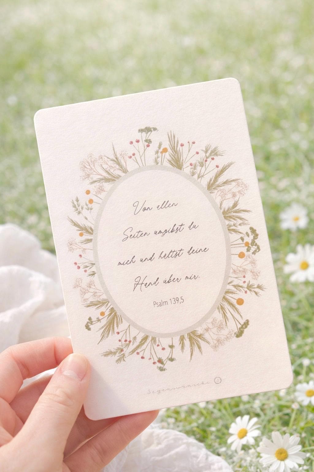 Postkarte Psalm 139,5 Karte zum Geburtstag, Verlobung, Hochzeit, Taufe