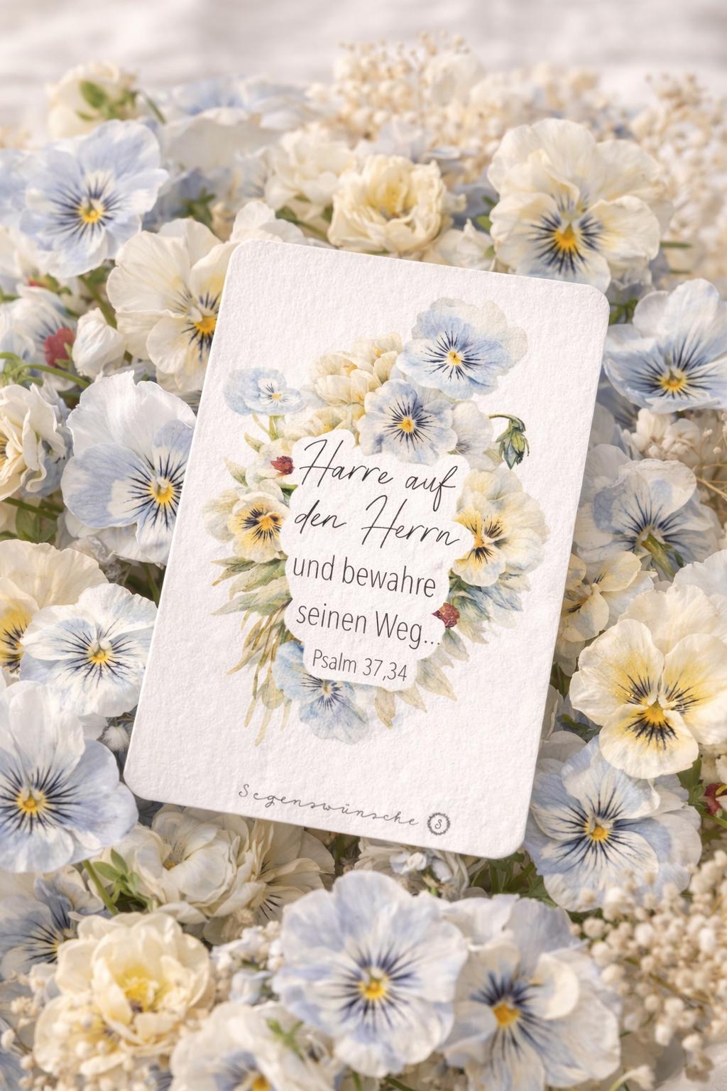 Postkarte Psalm 37,34 Karte zum Geburtstag, Verlobung, Hochzeit, Taufe