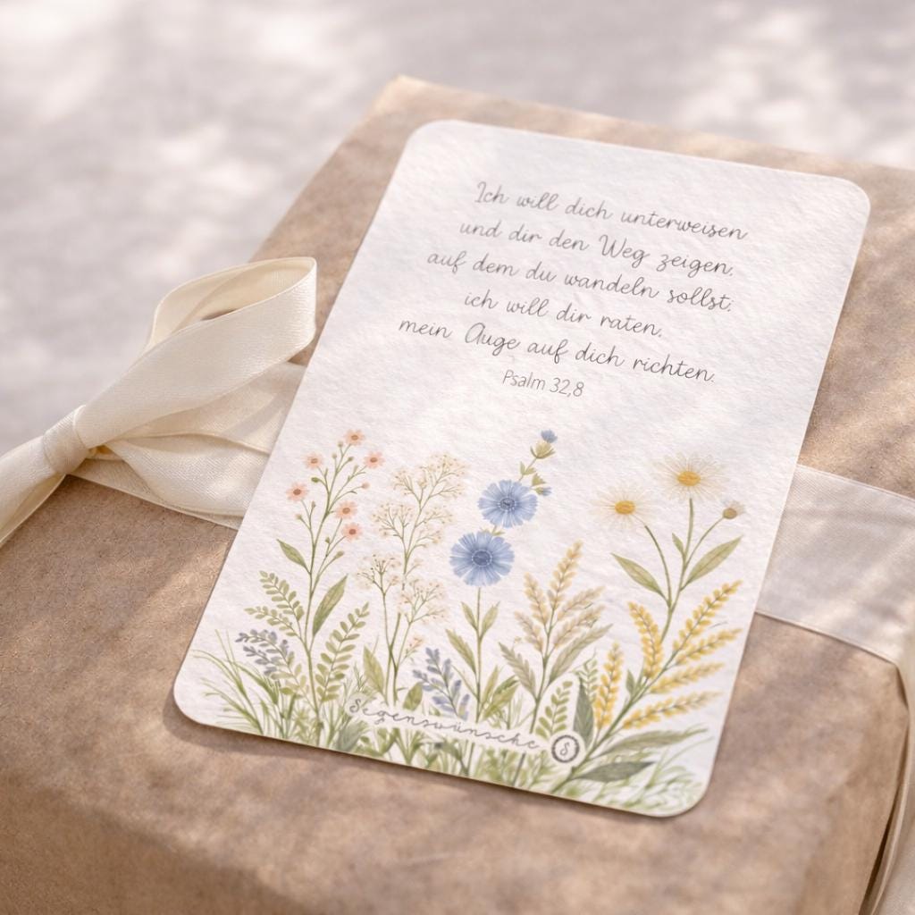 Postkarte Psalm 32,8 Karte zum Geburtstag, Verlobung, Hochzeit, Taufe