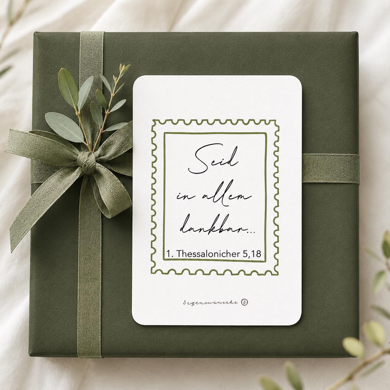 Postkarte 1. Thes. 5,18 Karte zum Geburtstag, Verlobung, Hochzeit, Taufe