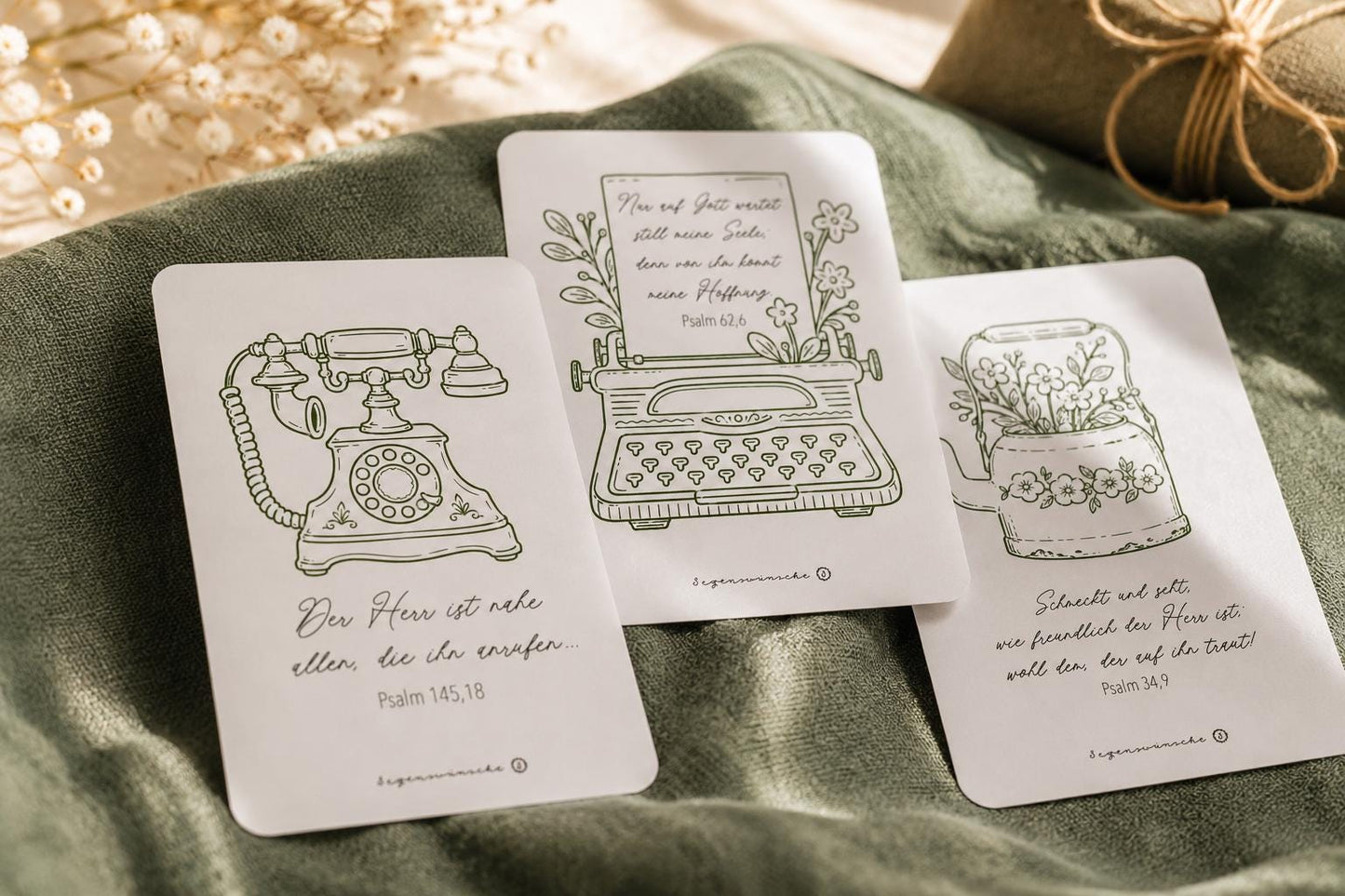 Postkarten Set „drei Psalmen“ Karten zum Geburtstag, Verlobung, Hochzeit, Taufe