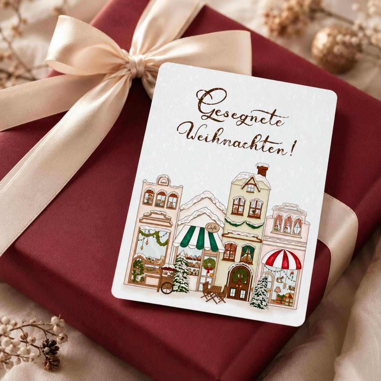 Postkarte "Winterstadt", Karte zu Weihnachten