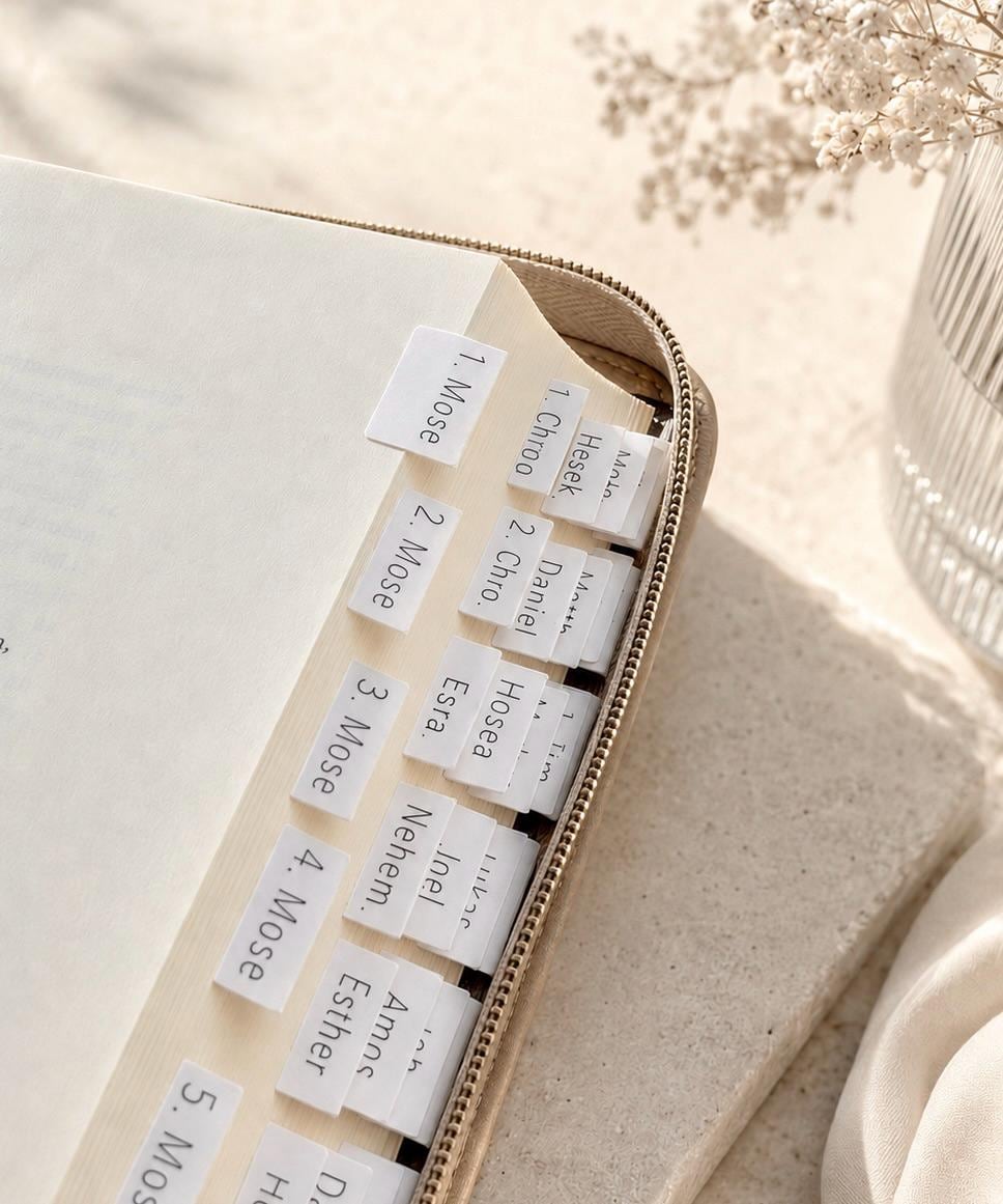Mini Bibelregister Deutsch | beige Bibel Tabs für Männer und Frauen Bibelregister für Taschenbibel, kleine Bibelregister, Bibel Journaling