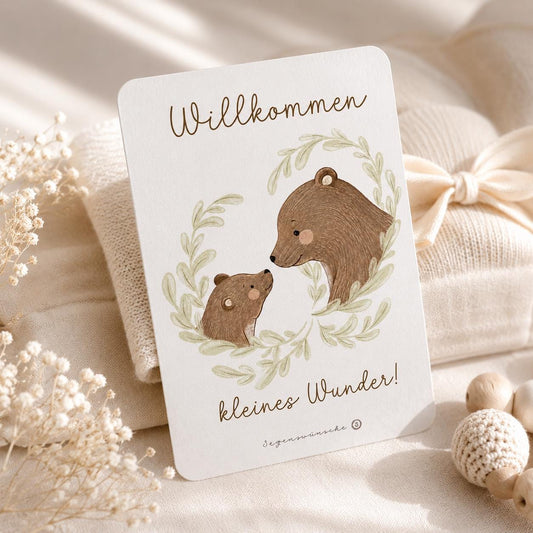 Postkarte – Geburt – Bären