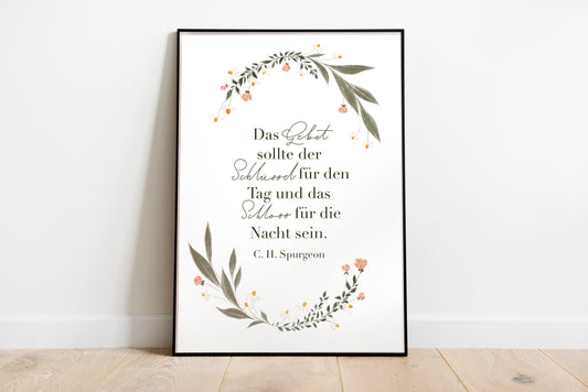 Christliches Poster | Spurgeon Zitat | Christliches Geschenk | Wanddekoration