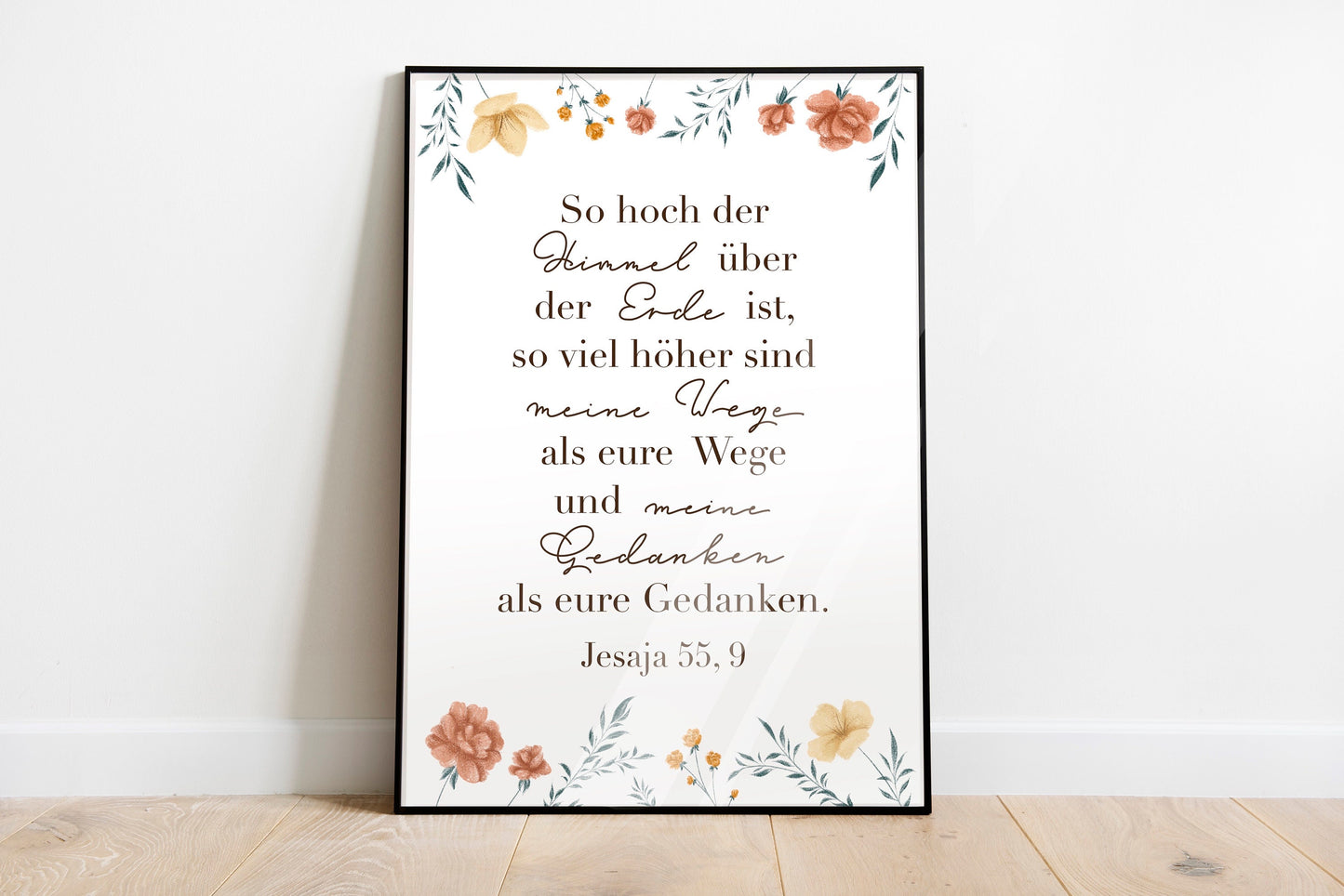 Christliche Poster | Bibelvers Jesaja 55, 9 | Christliches Geschenk | Wanddekoration, Geschenke mit Bibelvers