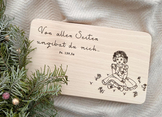 Frühstücksbrettchen Kinder, Baby Geschenk, Brettchen für Mädchen, Geburtstagsgeschenk, Holzbrett mit Gravur, Frühstücksbrett, Taufgeschenk