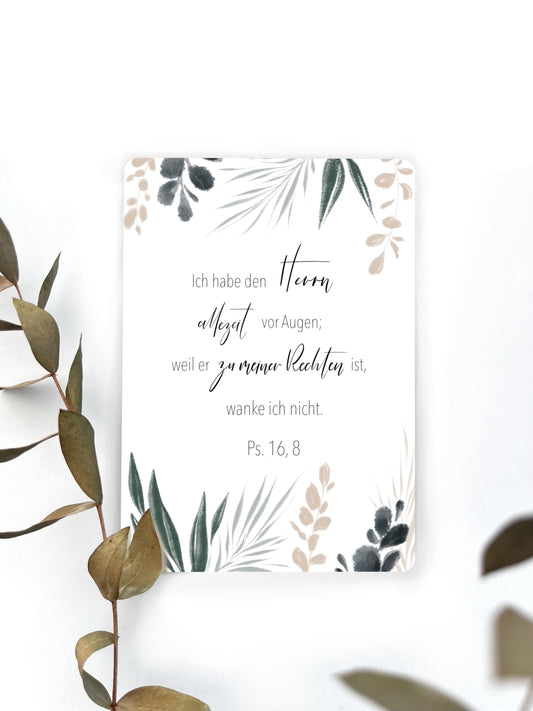 Postkarte Psalm 16,8  Karte zum Geburtstag, Verlobung, Hochzeit