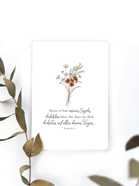 Postkarte Psalm 91,11 Erntedankfest Karte