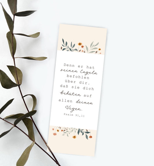Christliches Lesezeichen | Ermutigung | Psalm 91,11  | Bibelvers, christliches Geschenk, Christliche Jugend