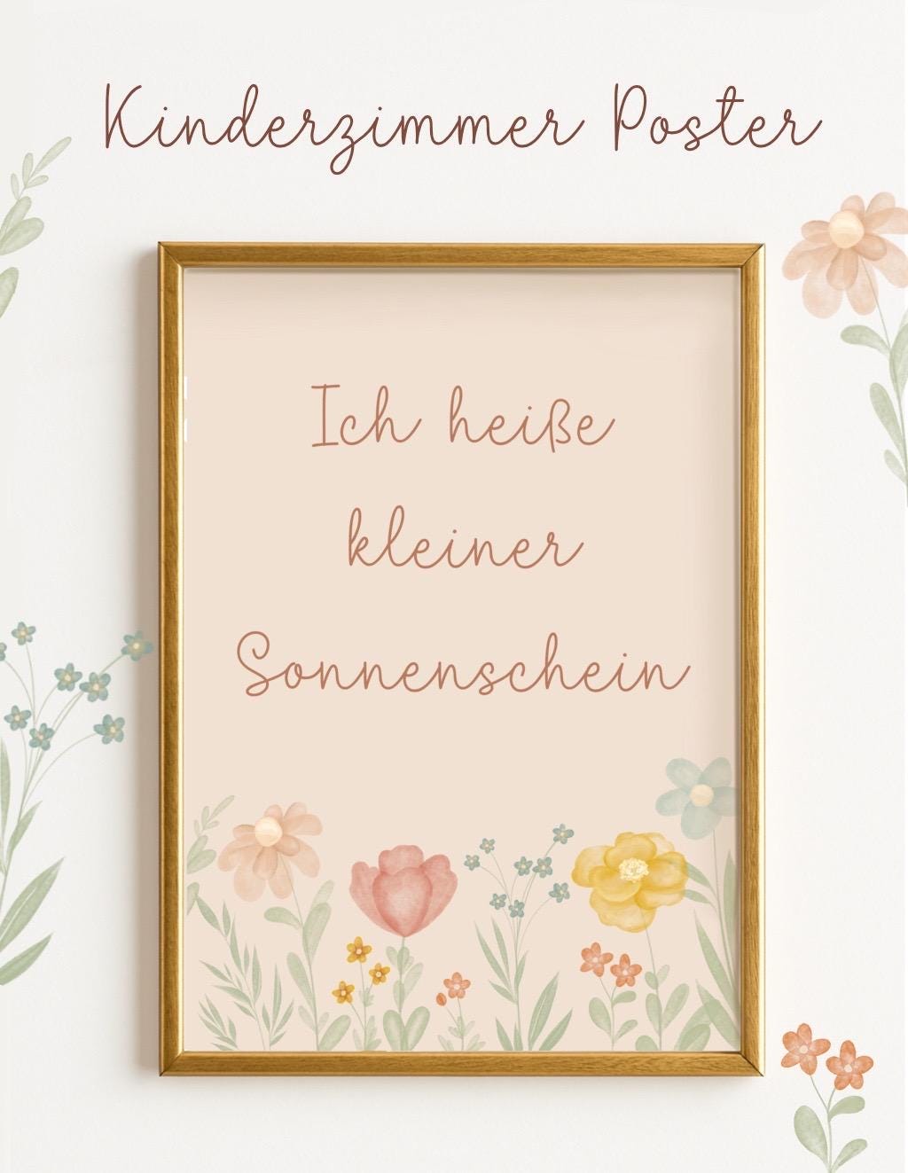 Kinderlied christliches Aquarell Poster mit Blumen Wandkunst Kinderzimmer christliche Wildblumen Wanddeko Babyzimmer christliche Deko