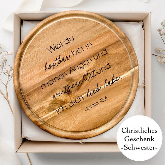 Christliches Schneidebrett mit Bibelvers Weihnachtsgeschenk für Schwester christliches geschenk Schwester Schlafzimmer Deko mit Bibelvers