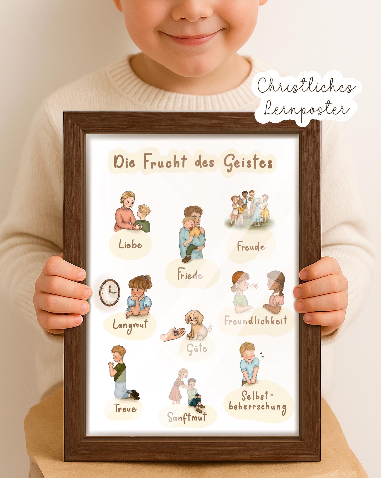 Kinderzimmer Poster Frucht des Geistes christliches Poster für Kinder Zimmer Poster Bibelverse Kinder christliche wanddeko lernposter