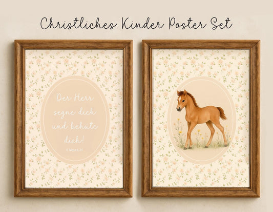 Christliches Kinder Poster Set 4.Mose Bibelvers Wandkunst christlich Kinderzimmer deko Tauf Geschenk zur Geburt Mädchen Geburtstag christ