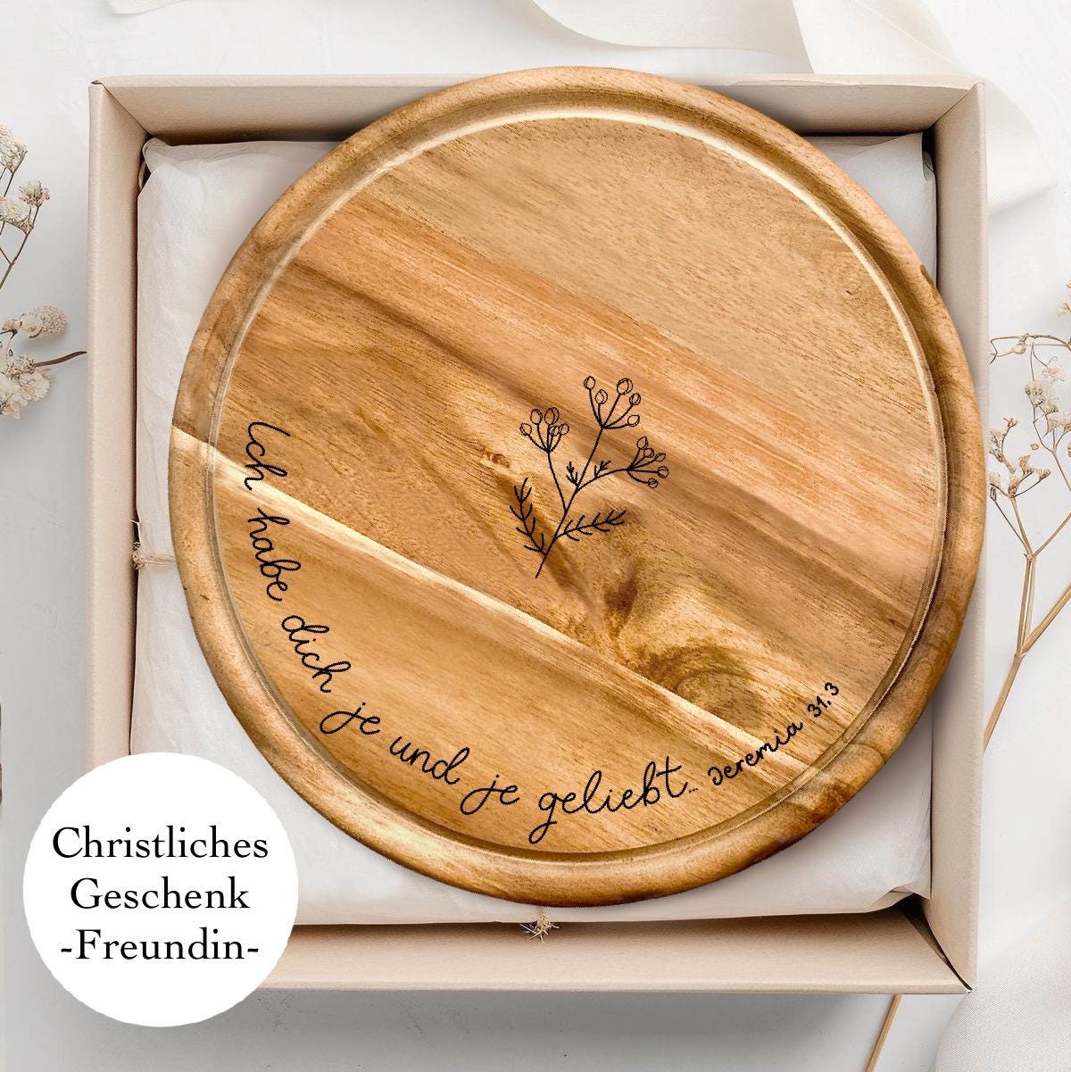 Christliches Schneidebrett mit Bibelvers Weihnachtsgeschenk für Freundin christliches geschenk beste Freundin Schlafzimmer Deko Bibelvers