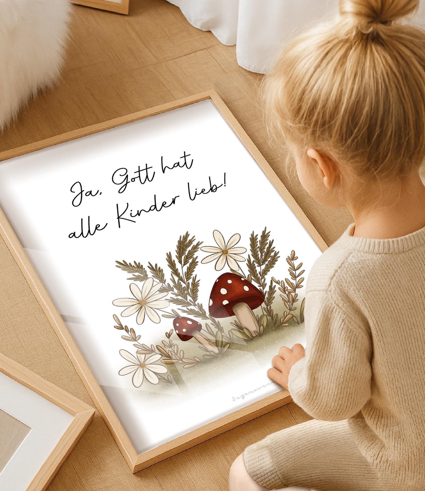 Christliches Kinderlied Poster mit Blumen Wandkunst Kinderzimmer Deko christliche Wildblumen Wanddeko Kinderzimmer Babyzimmer Deko