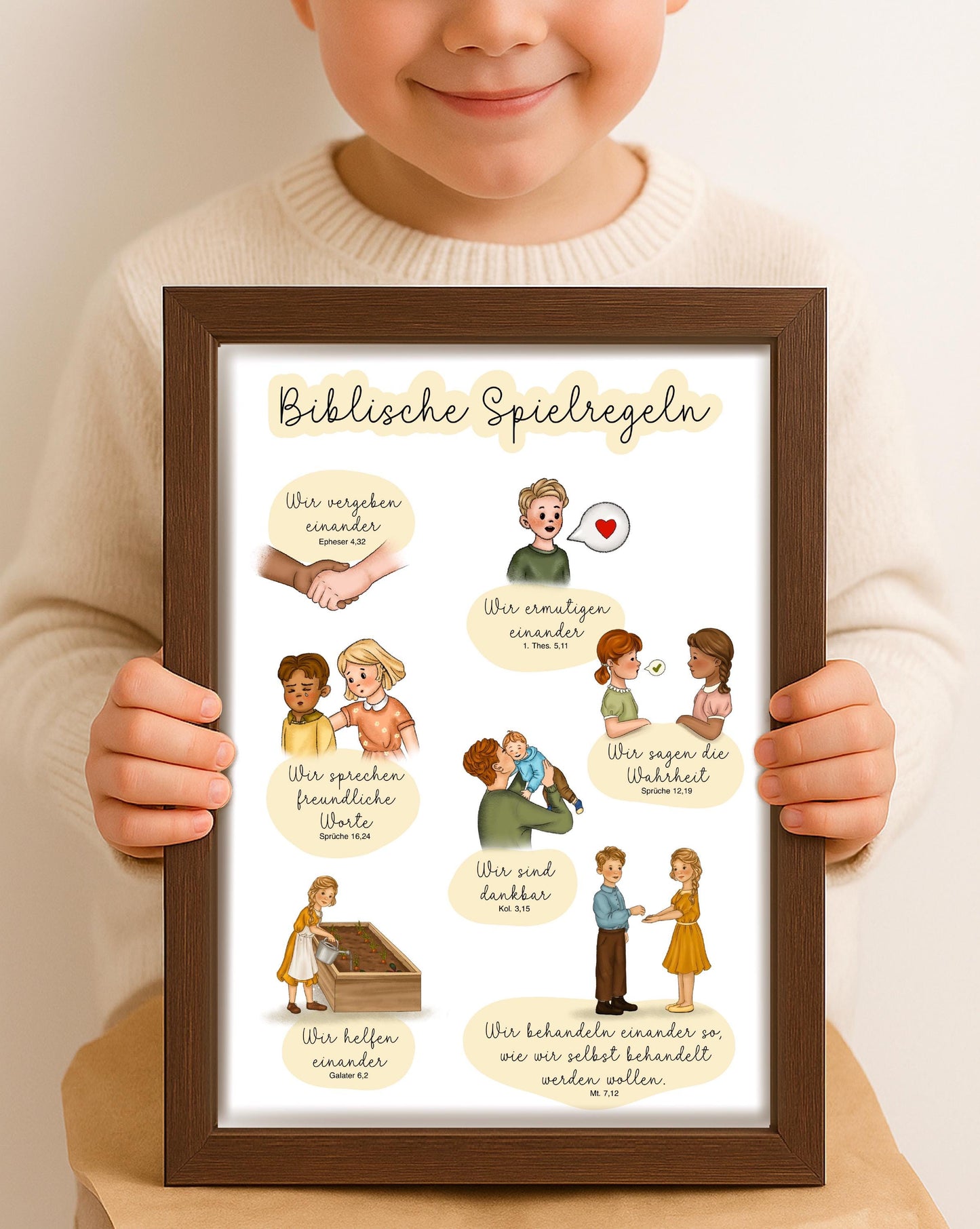 Christliches Kinder Poster biblische Spielregeln für Kinder Familienregeln Bibel Poster Bibelvers Kinderzimmer Bibelvers christliche Deko