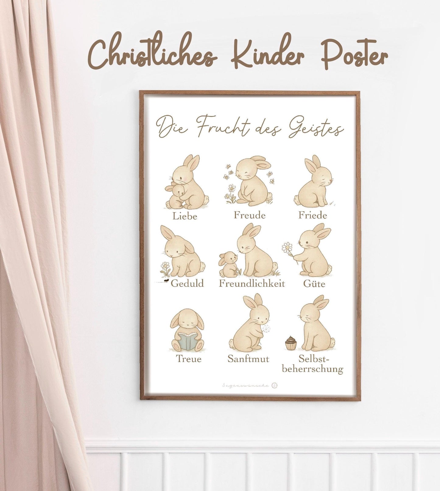 Früchte des Geistes poster Kinder christlich Sonntagsschule Material christliche Kinderzimmer Wanddeko Bibelverse für Kinder Lernposter