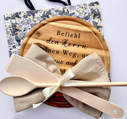 Christliches Weihnachtsgeschenk Set – Geschenkset für Frauen mit Bibelvers Schneidebrett graviert Mütter geschenk Set für Mama