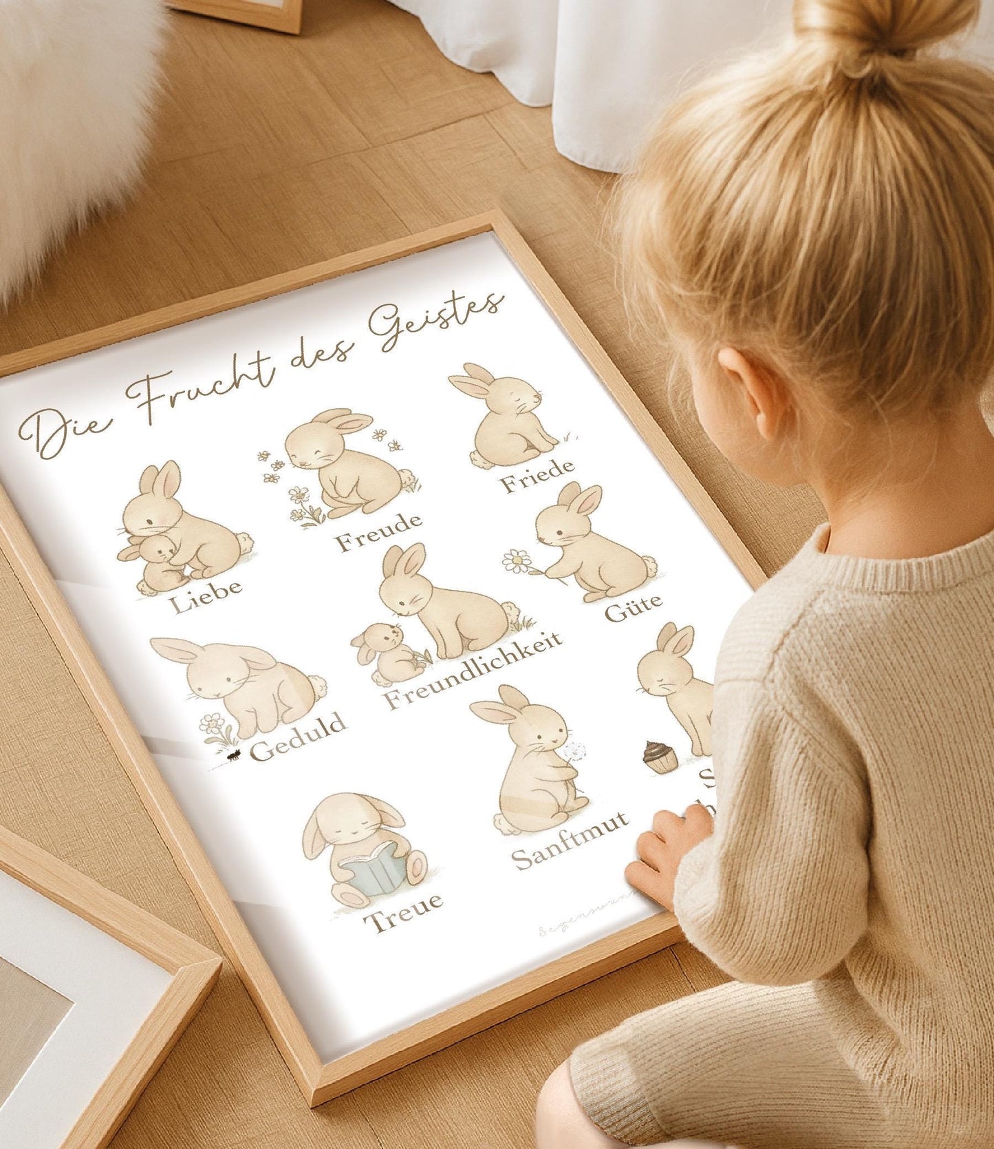 Früchte des Geistes poster Kinder christlich Sonntagsschule Material christliche Kinderzimmer Wanddeko Bibelverse für Kinder Lernposter