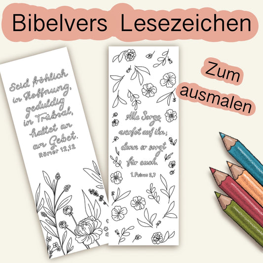 Christliche Lesezeichen zum Ausmalen, Ausmalbild für Kinder deutsch bastelvorlage Sonntagsschule Gottesdienst malvorlage Erwachsene