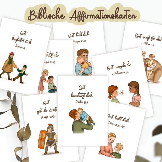 Kinder Lernkarten mit Bibelversen, Mutmachkarten für jeden Tag