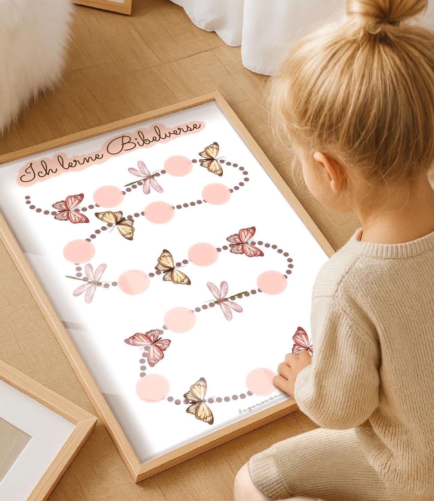 Christliches Kinderposter Bibelverse lernen Lernposter für Mädchen Kinderzimmer christliche Wanddekoration Glauben spielerisch lernen