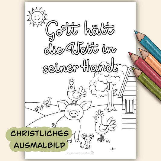 Christliches Ausmalbild für Kinder deutsch Sonntagsschule Gottesdienst malvorlage Erwachsene Bibelvers bastelvorlage Kinderstunde
