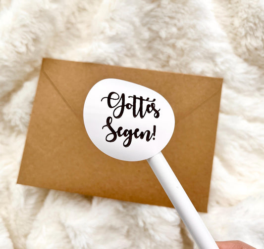 Gottes Segen Sticker rund, Christlicher Aufkleber Glaubensbotschaft Geschenk für Christen Aufkleber Glaube Hoffnung Liebe