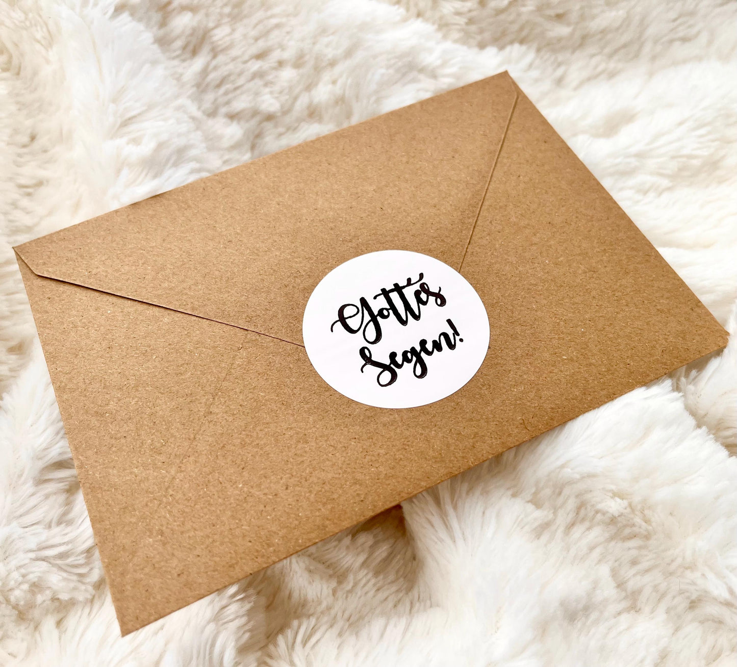 Gottes Segen Sticker rund, Christlicher Aufkleber Glaubensbotschaft Geschenk für Christen Aufkleber Glaube Hoffnung Liebe