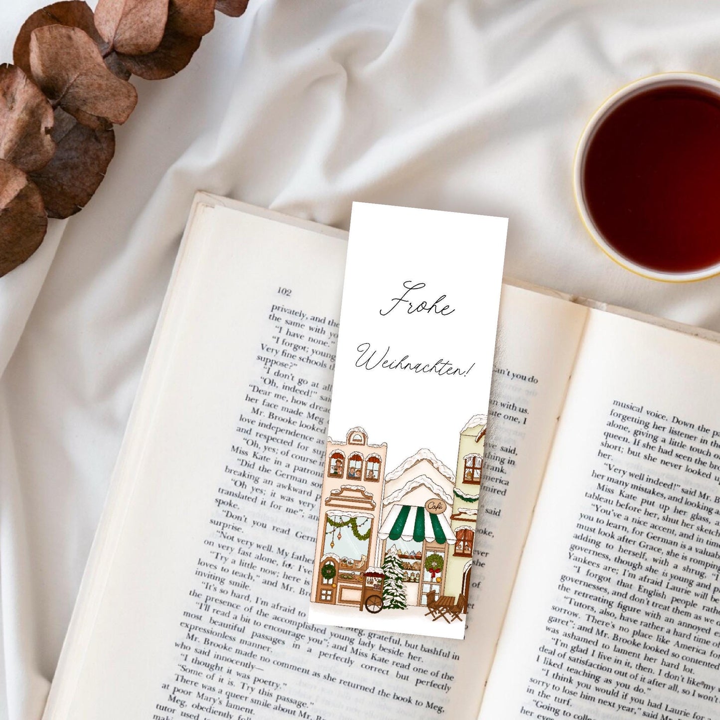 Weihnachts Lesezeichen vintage Weihnachten Lese Zeichen Geschenk leseratte Geschenk Bücher Zubehör Bücherliebe winterliche buchfreunde