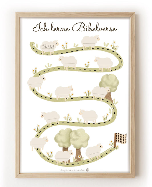 Christliches Kinder Poster „Verse lernen“ Lernposter für Kinder Bibelverse lernen Bibelvers Kinderzimmer Kinder Bibel vers christliche Deko