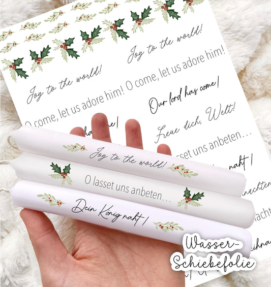 Wasserschiebefolie Weihnachten Kerzen Tatoo Folie Weihnachtsgeschenk christliche Kerzen Bibelvers Weihnachtsdeko christlich Geschenk