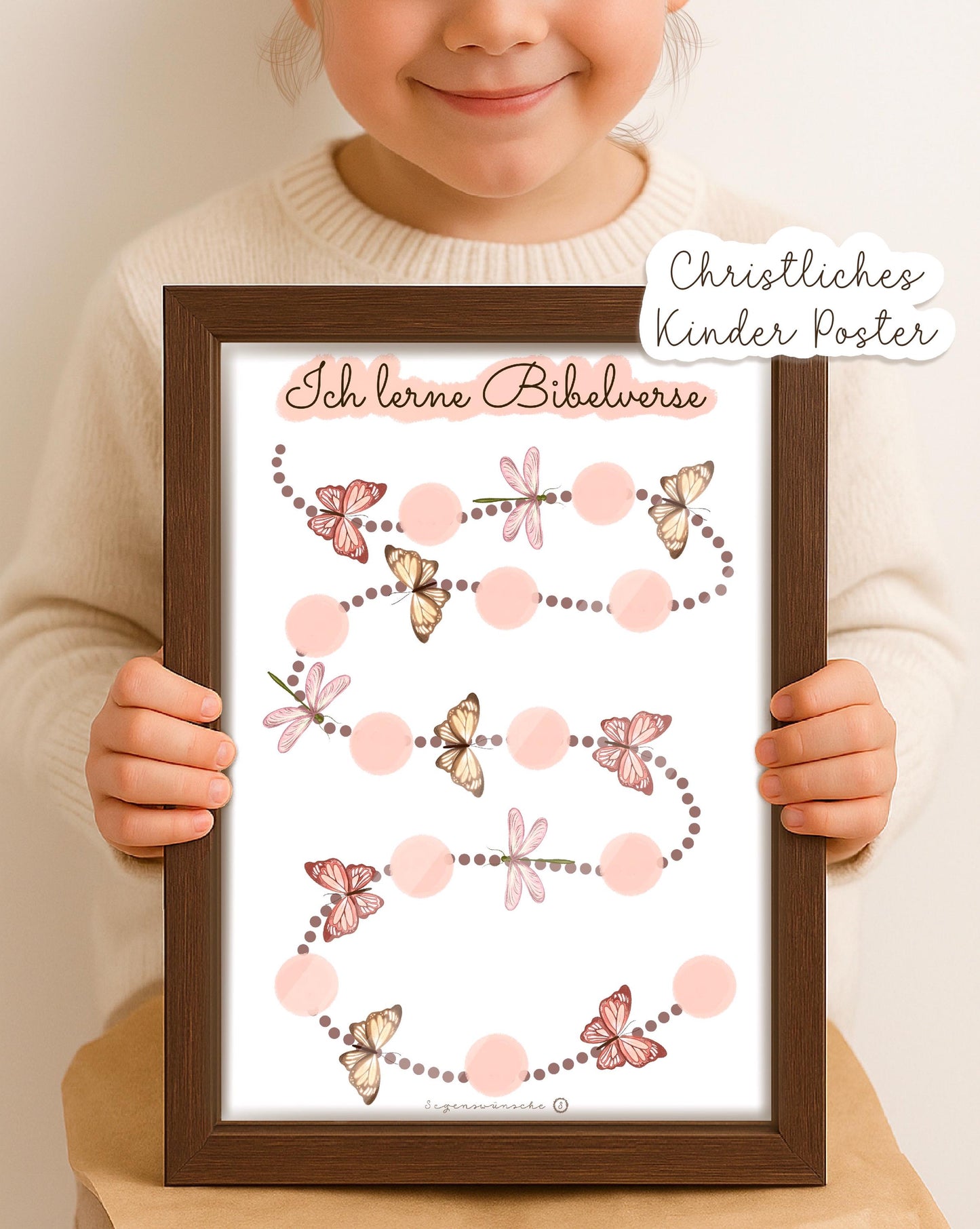 Christliches Kinderposter Bibelverse lernen Lernposter für Mädchen Kinderzimmer christliche Wanddekoration Glauben spielerisch lernen