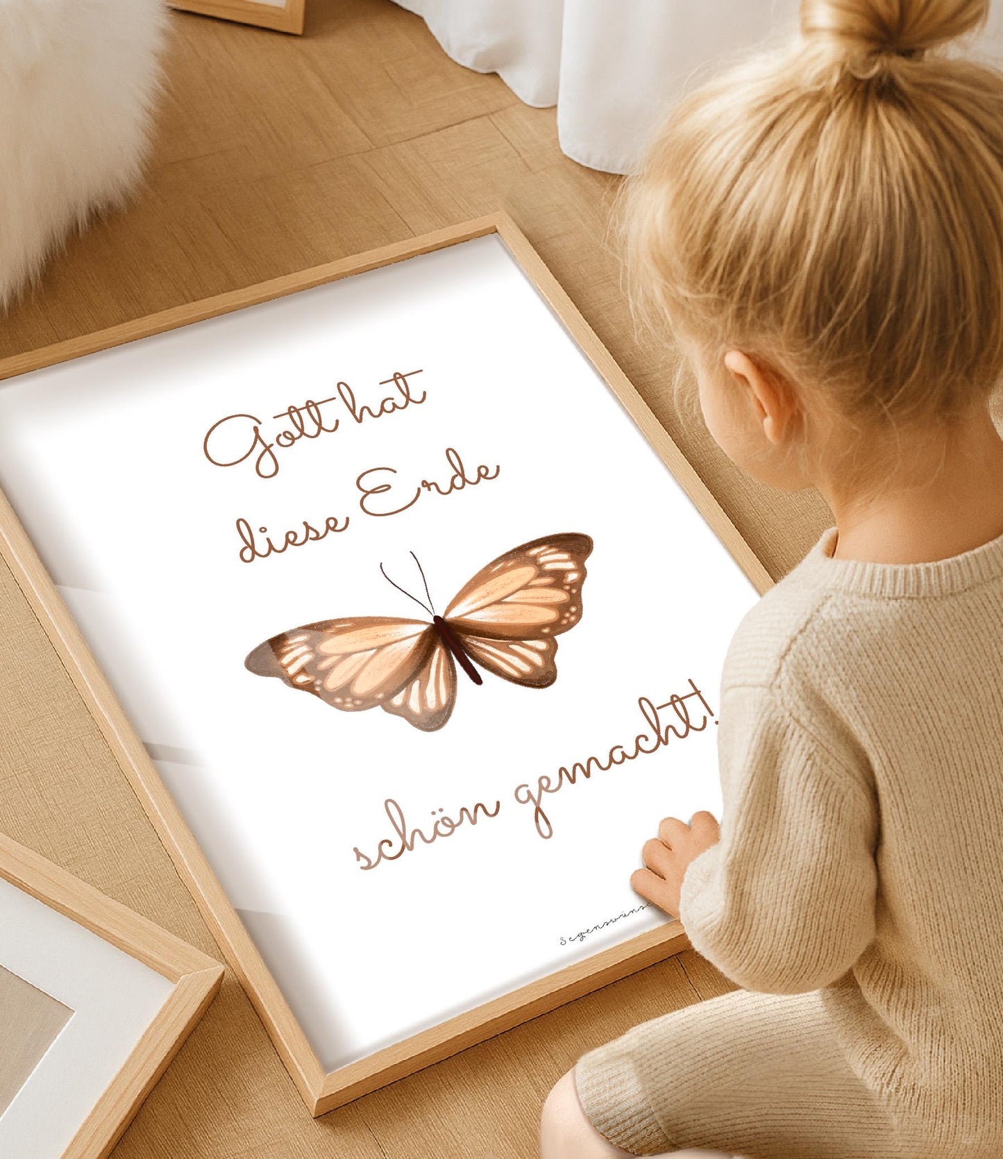 Christliches Poster für Kinder Bibelvers Mädchenzimmer Christliches Geschenk zur Geburt Kinderzimmer Wanddekoration Babyzimmer