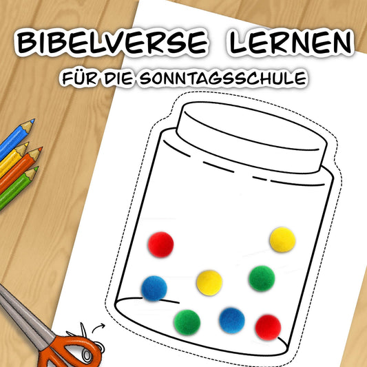 Christliche Bastelvorlage „Bibelverse lernen“ Sonntagsschul Ausmalbilder Kinder Bibelverse Malvorlagen  digitale jungs bastel Vorlage