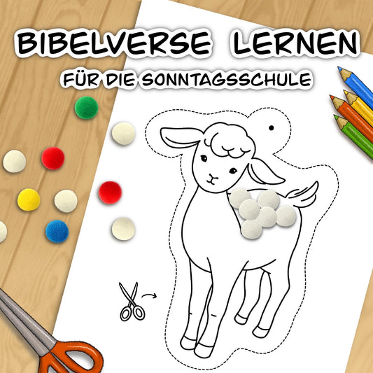 Christliche Bastelvorlage „Bibelverse lernen“ Sonntagsschule deutsch Vorlage Gottesdienst Ausmalbild Bibel Geschichte Geschenk Kinderstunde