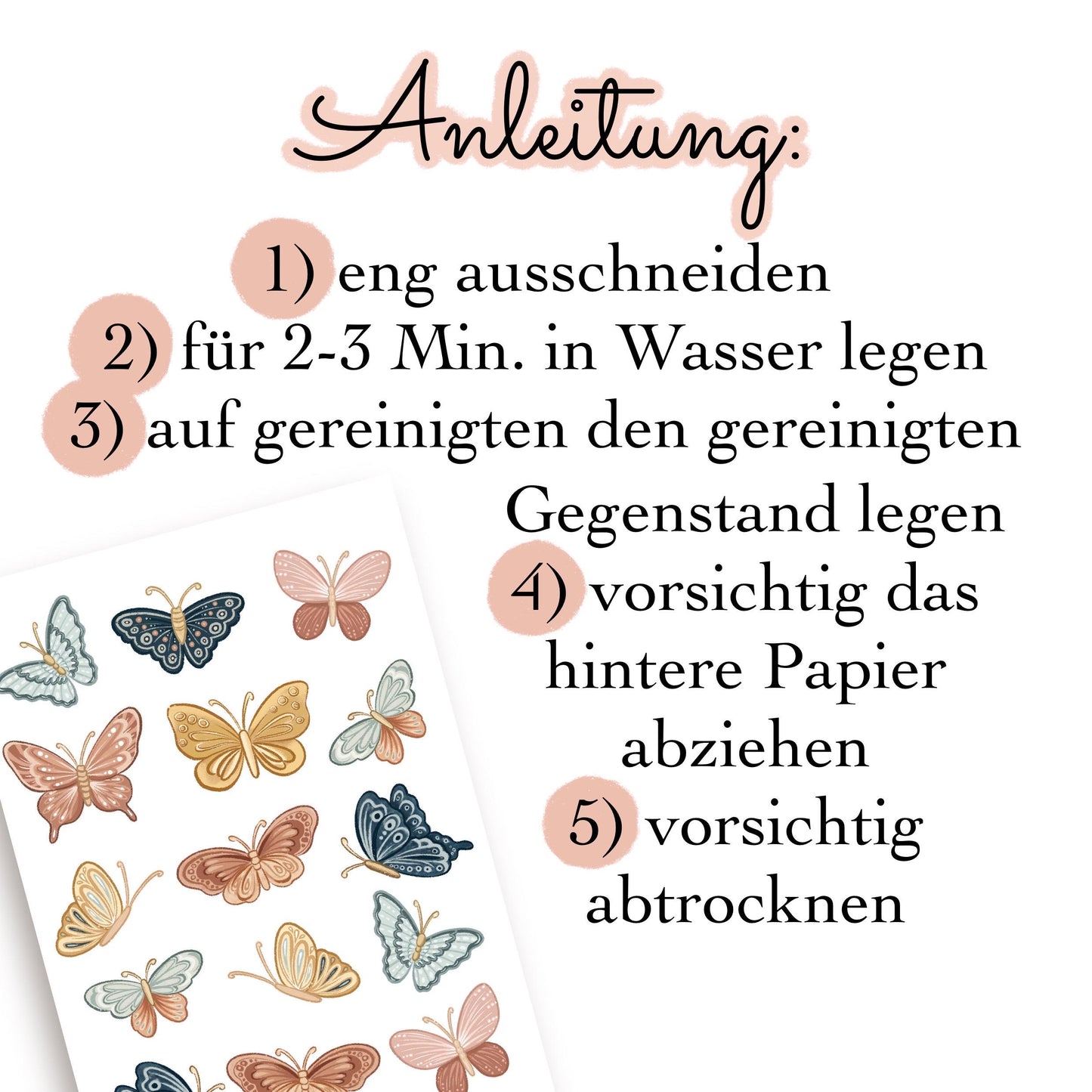 Kerzen Wasserschiebefolie Schmetterling Geburtstag Kerzen Tatoofolie Mädchenzimmer Deko rosa Geschenk mädchen Geburtstagsgeschenk