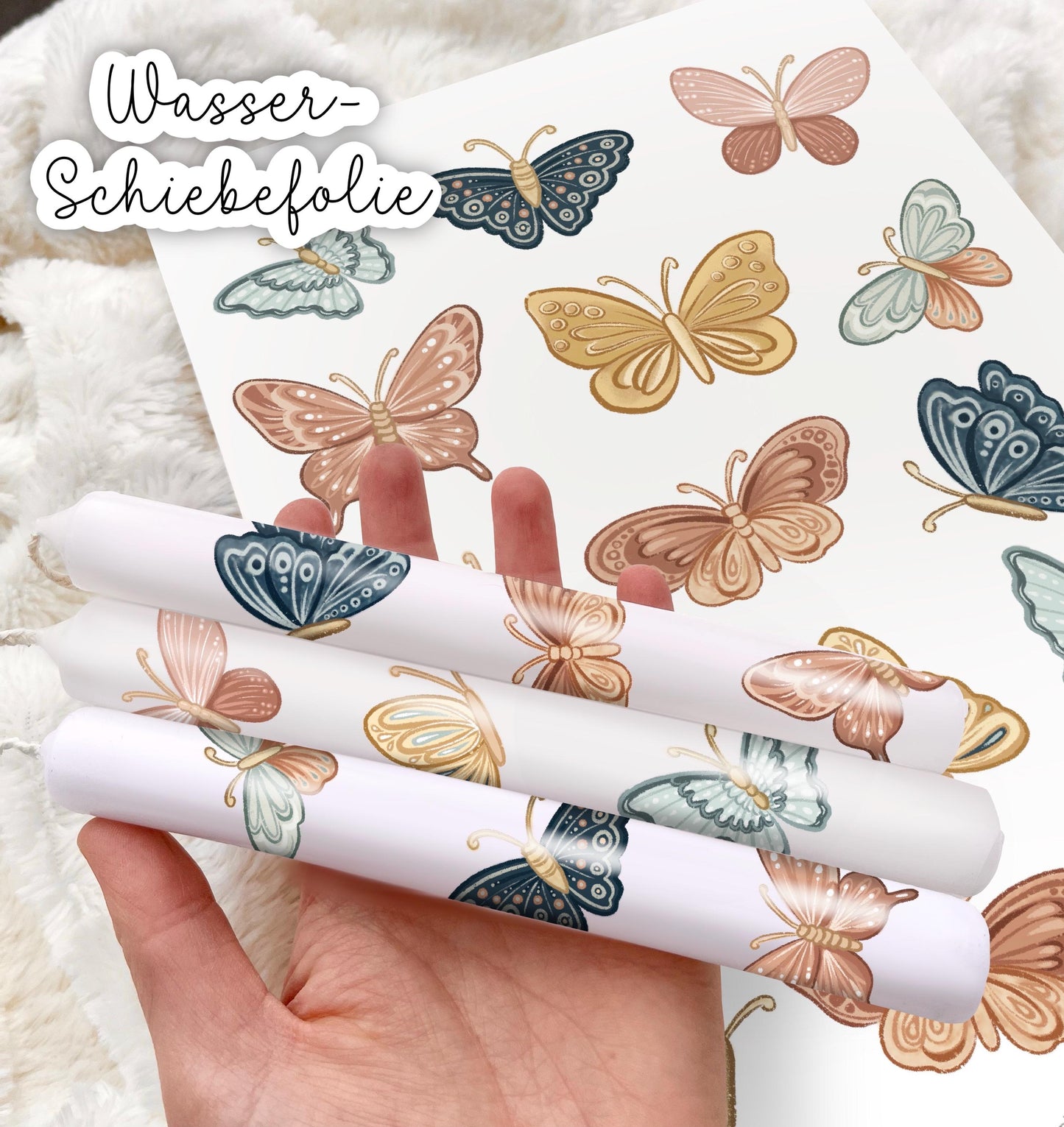 Kerzen Wasserschiebefolie Schmetterling Geburtstag Kerzen Tatoofolie Mädchenzimmer Deko rosa Geschenk mädchen Geburtstagsgeschenk