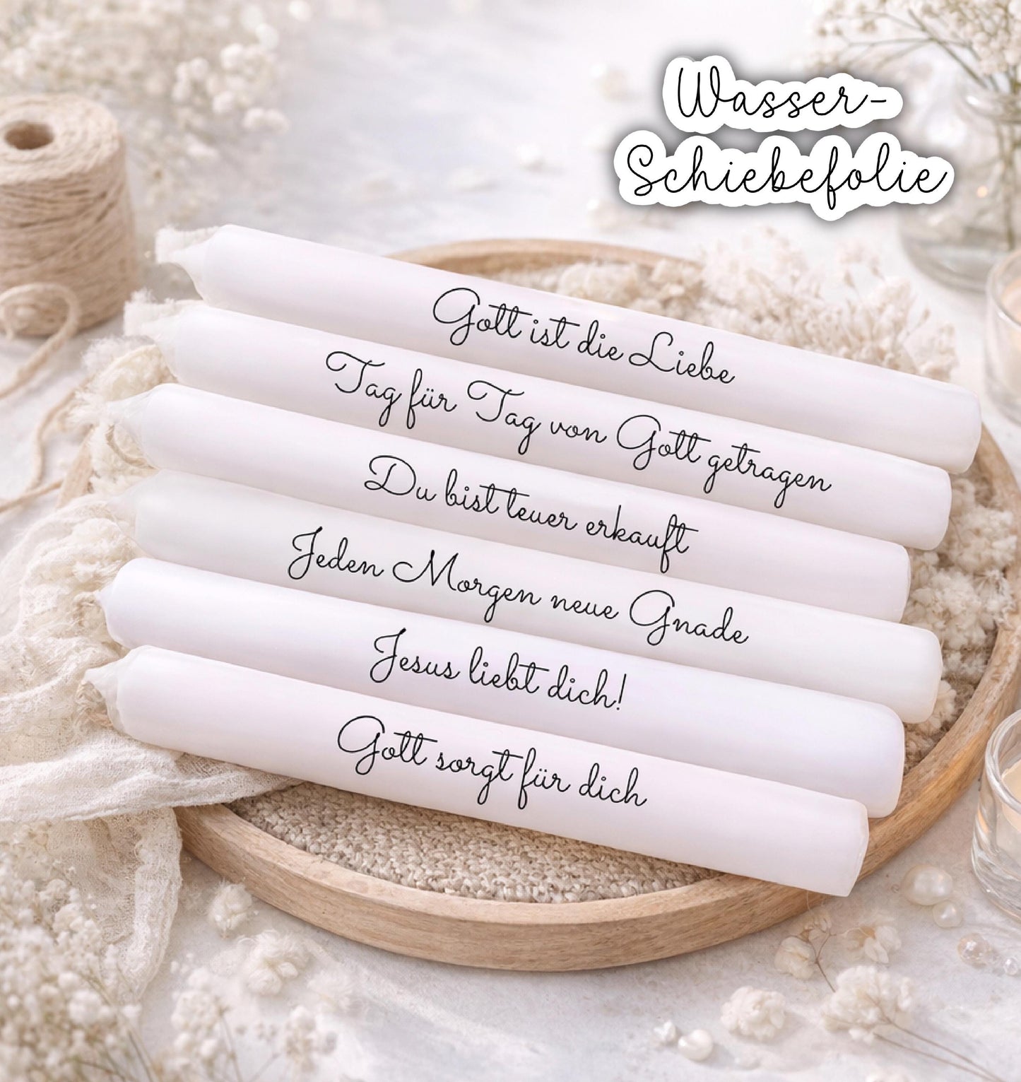 Wasserschiebefolie christliche Kerzen Tatoo Folie DIN A5 christliches geschenk Bibelvers deko christlich Geschenk biblische Zusagen