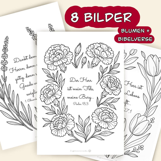 Christliche Ausmalbilder Set Frauen Bibelverse Malvorlagen für Mädchen Glaube Bastelideemädchen Sonntagsschule digitale Blumen malvorlage