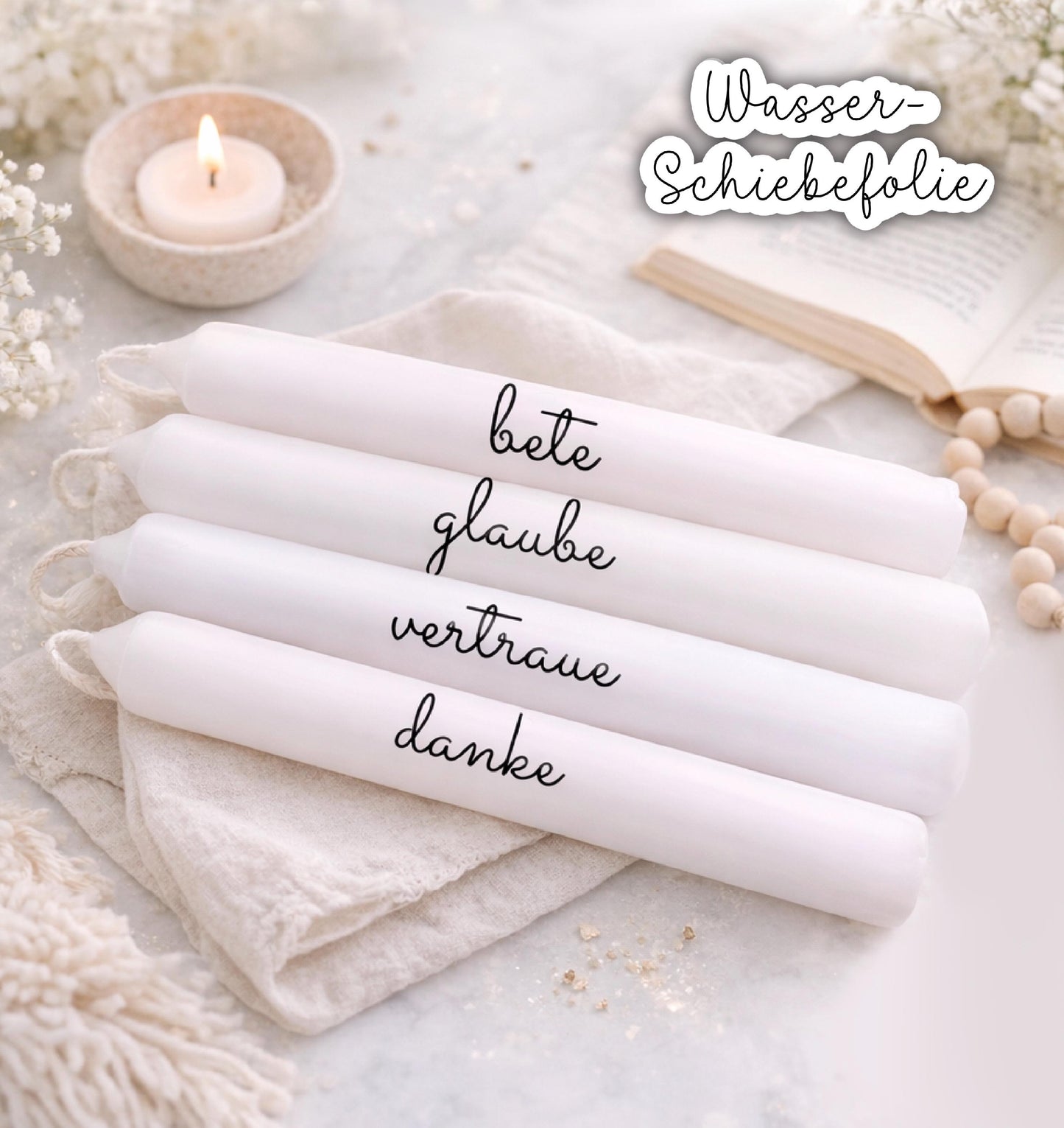 Wasserschiebefolie christliche Kerzen Tatoo Folie christliches geschenk Bibelvers deko christlich Geschenk biblische Zusagen Kerzentatoos