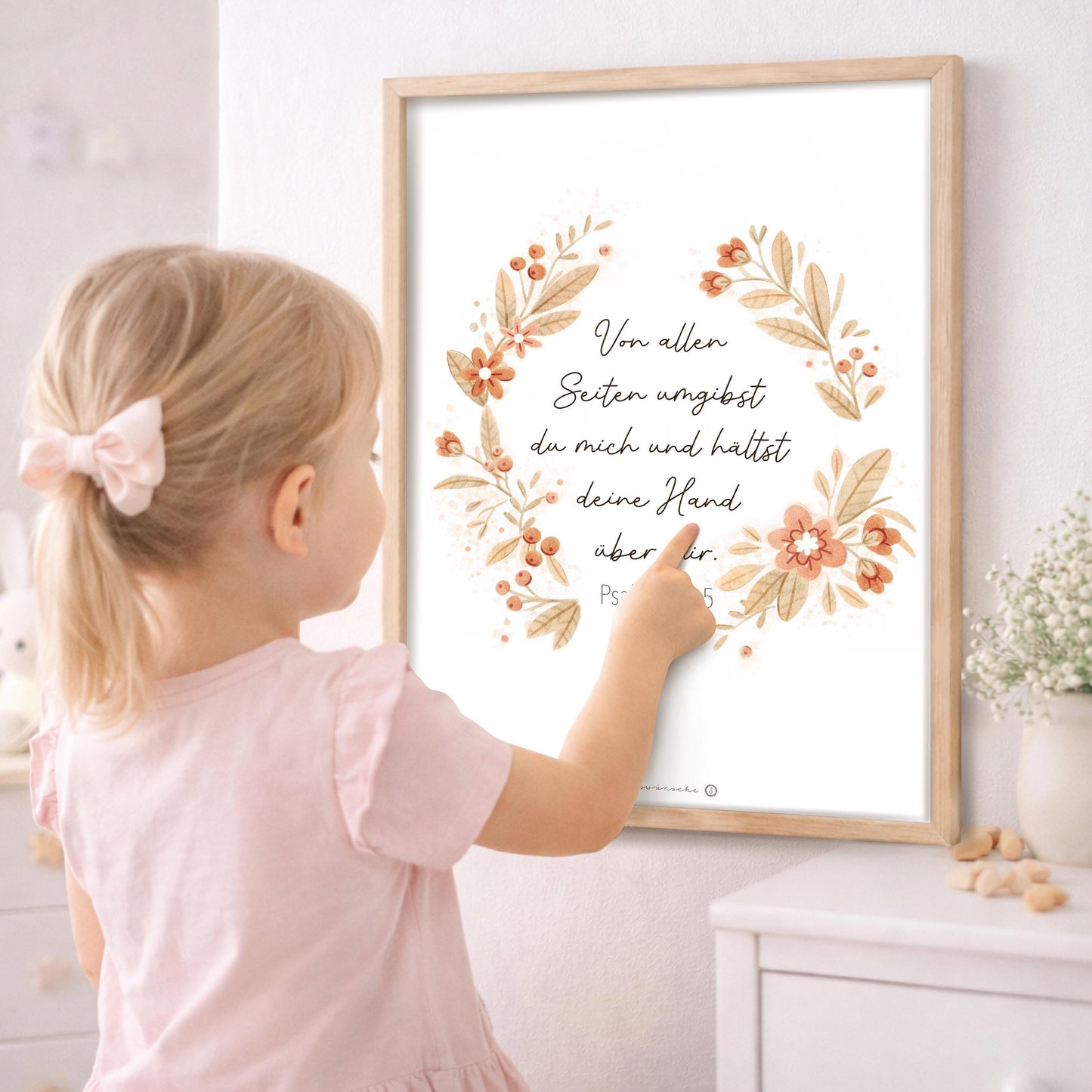 Christliches Kinder Poster Set Mädchen Bibelvers Wandkunst christliche Kinderzimmer deko Mädchen Tauf Geschenk zur Geburt Mädchen Geburtstag
