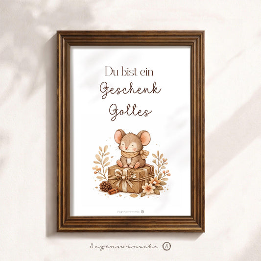 Bibelvers Kinder Poster christliche Wandbilder Kinderzimmer deko Mädchen Tauf Geschenk zur Geburt Bibelvers Baby Zimmer