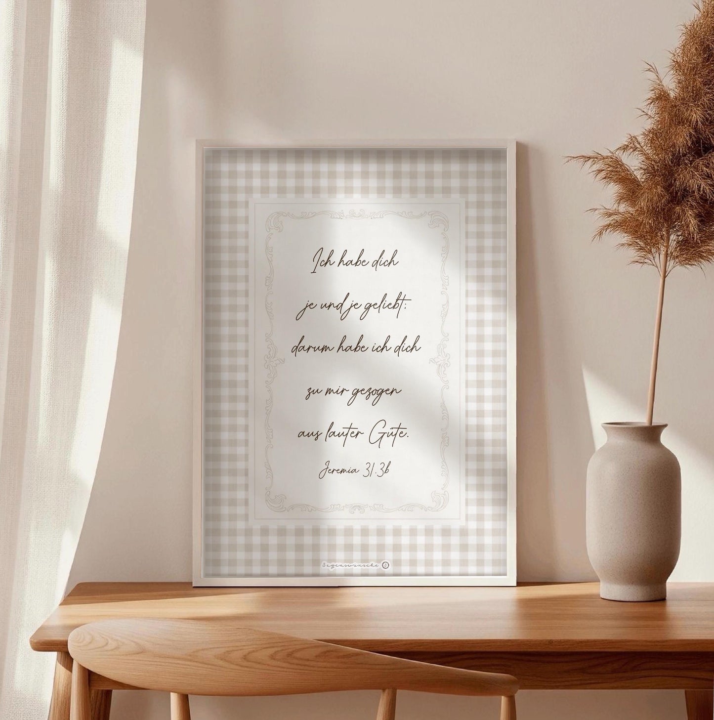 Christliches Bibelvers Poster „Ich habe dich je und je geliebt“ – Jeremia 31,3b | A4 & A3 Wandbild | Christliche Deko fürs Kinderzimmer