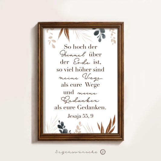 Christliche Poster | Bibelvers | Christliches Geschenk | Wanddekoration