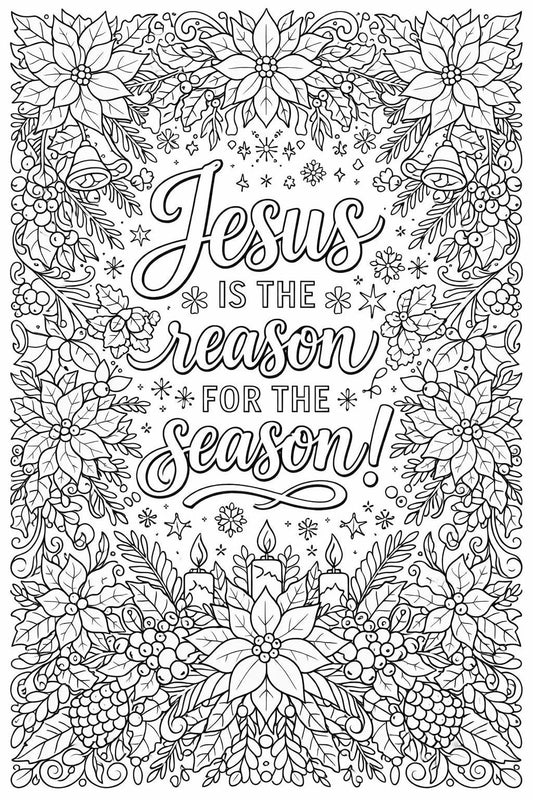 Christliches Ausmalbild für Kinder und Erwachsene Weihnachten Bibelvers Christliches Malbild PDF zum Ausdrucken Sonntagsschule