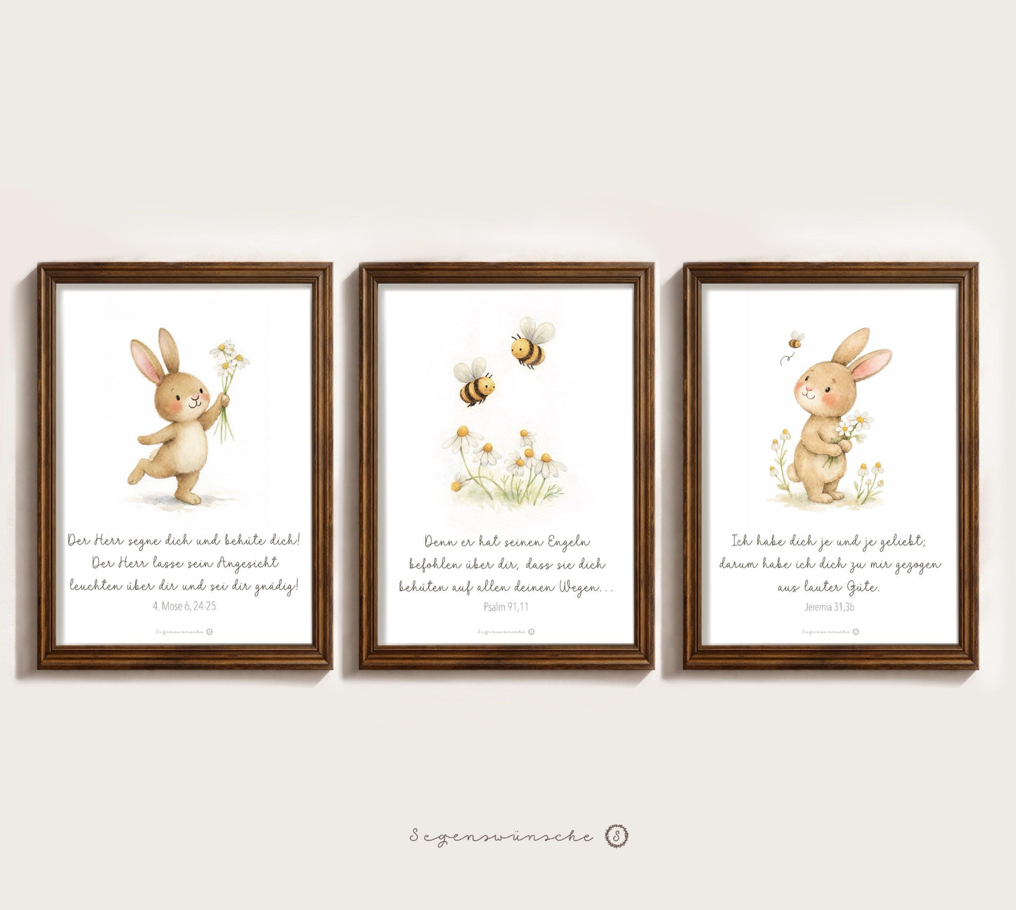 Christliches Kinder Poster Set Psalm 23 Bibelvers Wandkunst christlich Kinderzimmer deko Tauf Geschenk zur Geburt Mädchen Geburtstag christ