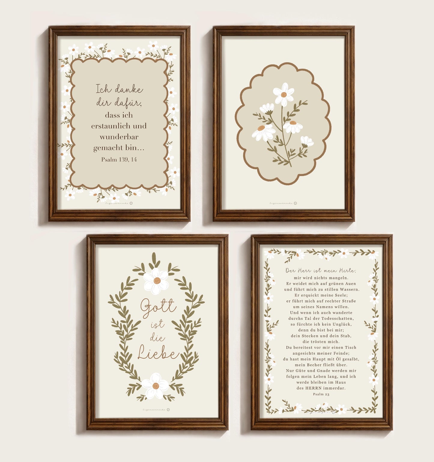 Christliche poster 4er set Psalm 23 Poster Set – Christliche Poster mit Bibelversen | christliche Deko, poster bibelvers kinderzimmer