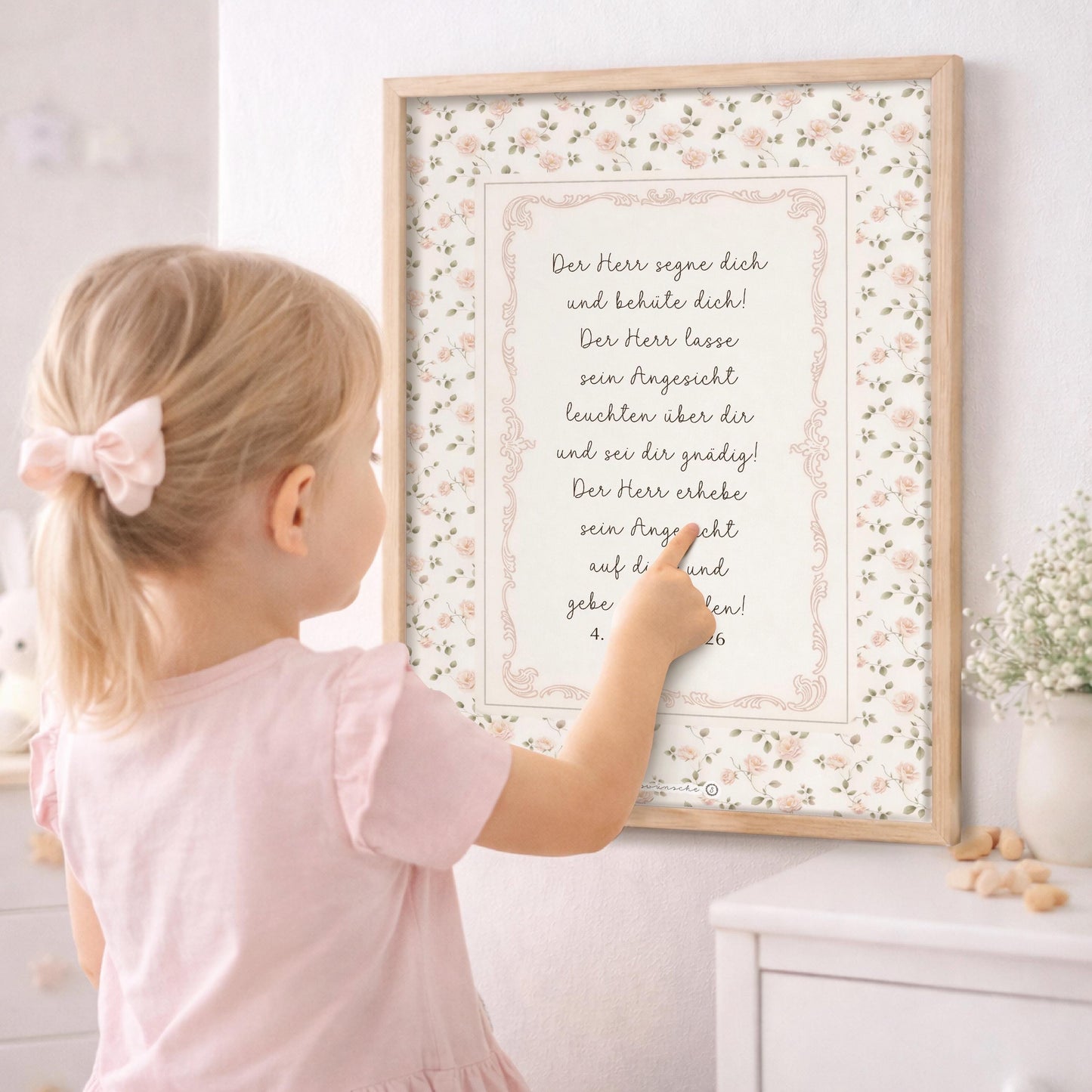 Bibelvers Poster christlich 4. Mose 6,24 – christliches Wandbild für Kinderzimmer | Taufe, Geburt, Geschenkidee